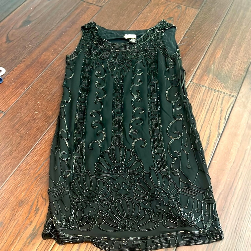 DKNY black beaded dress